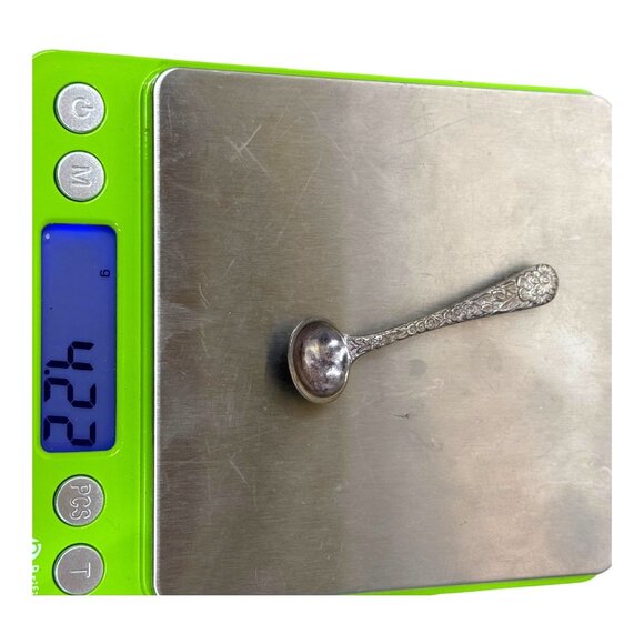 Vintage Samuel Kirk & Son Sterling Silver Floral Demitasse Spoon Brooch Pin NEW - Picture 6 of 8